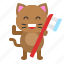 avatar, cat, dental, kitten, toothbrush 