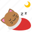 avatar, cat, kitten, moon, night, sleep 