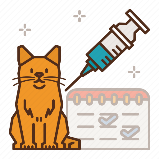 Cat, care, vaccinations, medicine, schedule, kitty icon - Download on Iconfinder