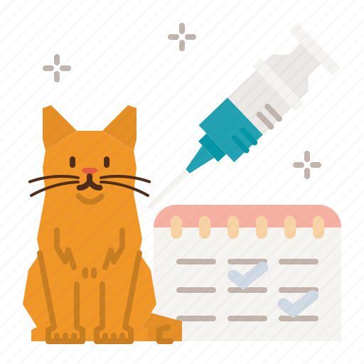 Cat, care, vaccinations, medicine, schedule, kitty icon - Download on Iconfinder