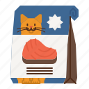cat, care, food, bag, kibbles, salmon, fish