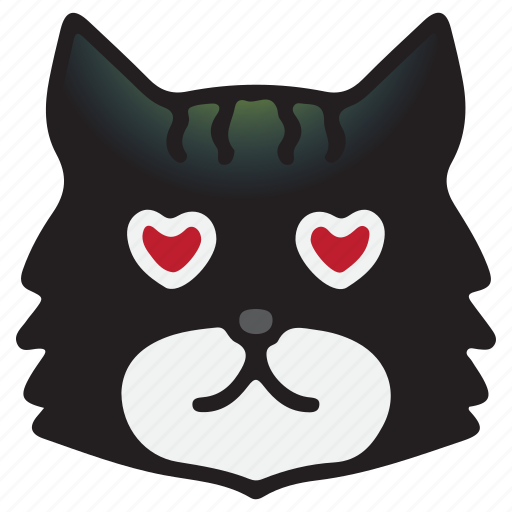 Cat, cute, emoji, fall in love, kawaii icon - Download on Iconfinder