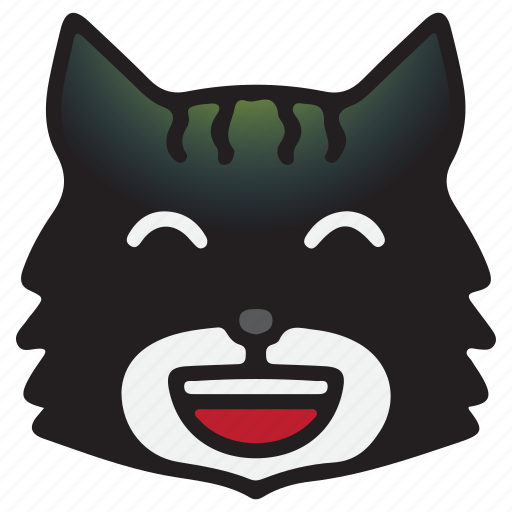 Cat, cute, emoji, kawaii, laughing icon - Download on Iconfinder
