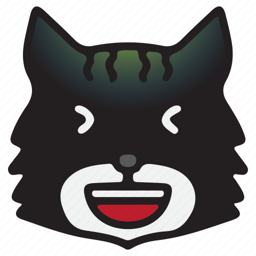 Cat, cute, emoji, kawaii, laughing icon - Download on Iconfinder