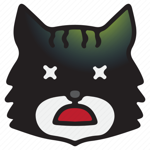 Cat, cute, dead, emoji, kawaii icon - Download on Iconfinder