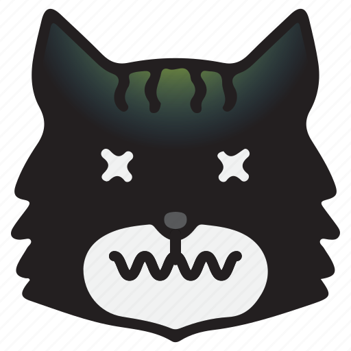 Cat, cute, emoji, kawaii, nervous icon - Download on Iconfinder