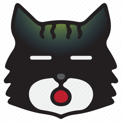 Cat, cute, emoji, kawaii, neutral icon - Download on Iconfinder