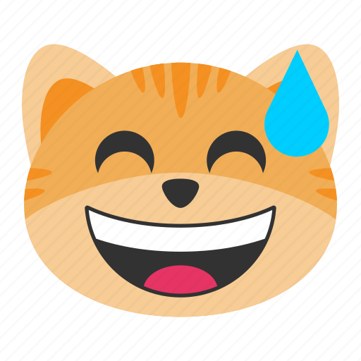 Cat, emoji, face, grin, happy, smile, sweat icon - Download on Iconfinder
