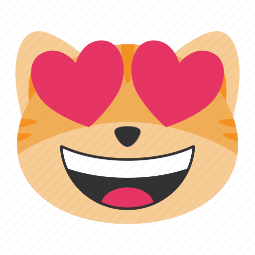 Cat, emoji, face, happy, heart, love, smile icon - Download on Iconfinder
