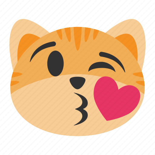 Blow, cat, cute, emoji, face, kiss, lips icon - Download on Iconfinder