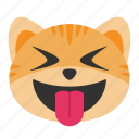 cat, emoji, emotion, expression, face, funny, tongue 