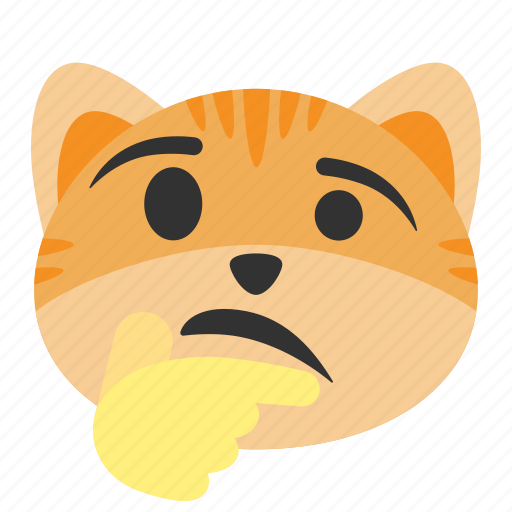 Cat, confused, emoji, face, idea, thinking, thoughtful icon - Download on Iconfinder
