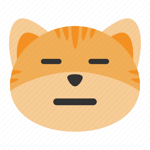 Cat, emoji, expressionless, face, natural, real, serious icon - Download on Iconfinder