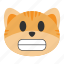 cat, cheerful, emoji, emotion, expression, face, grimace 