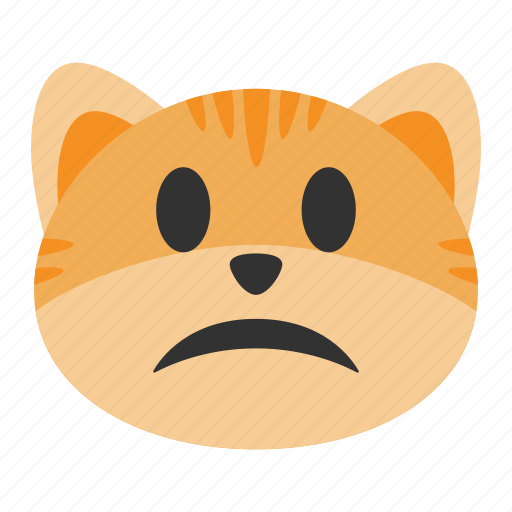 Cat, confused, emoji, expression, frowning, sad, serious icon - Download on Iconfinder