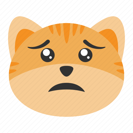 Cat, emoji, expression, fear, gesture, pleading, sad icon - Download on Iconfinder