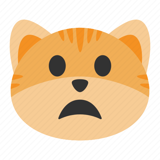 Cat, confused, emoji, expression, frowning, sad, serious icon - Download on Iconfinder