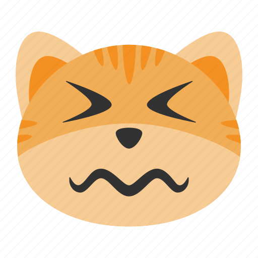 Cat, confounded, emoji, emotion, expression, funny, sad icon - Download on Iconfinder
