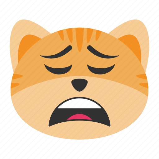 Bored, cat, emoji, exhausted, fatigue, tired, weary icon - Download on Iconfinder