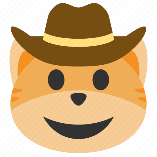 Cat, cowboy, emoji, hat, head, west, western icon - Download on Iconfinder