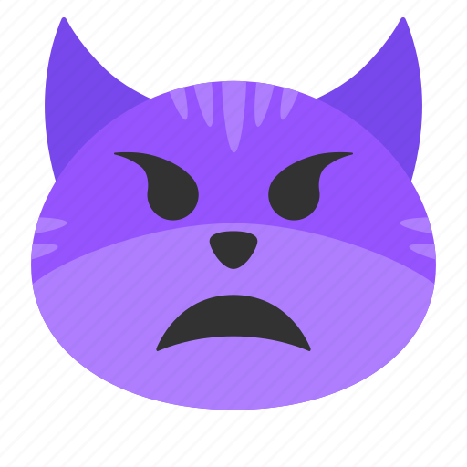Cat, emoji, face, funny, horn, monster, scary icon - Download on Iconfinder