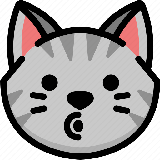 Blowing, cat, emoji, emotion, expression, face, feeling icon - Download on Iconfinder