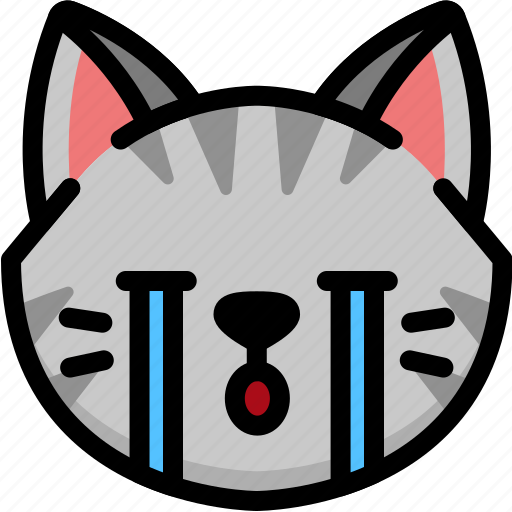 Cat, cry, emoji, emotion, expression, face, feeling icon - Download on Iconfinder