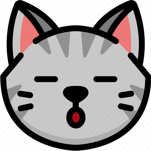 Cat, emoji, emotion, expression, face, feeling, sleeping icon - Download on Iconfinder