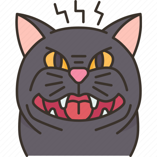 Cat, angry, hissing, aggression, behavior icon - Download on Iconfinder