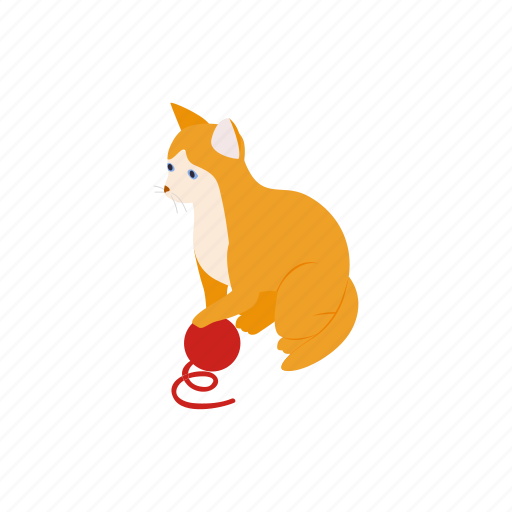 Animal, ball, blog, cat, isometric, pet, yarn icon - Download on Iconfinder