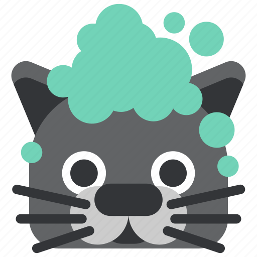Animal, bath, bathing, cat, foam, pet, pussy icon - Download on Iconfinder
