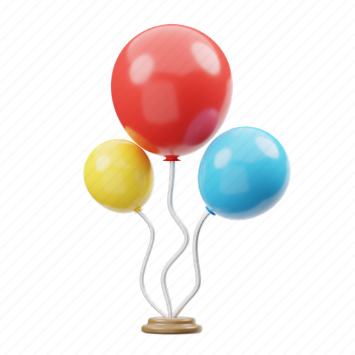 Balloons, air, balloon 3D illustration - Download on Iconfinder