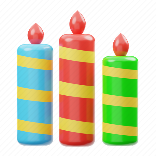 Candles, birthday 3D illustration - Download on Iconfinder