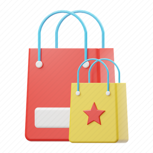 Shopping, bag, shop 3D illustration - Download on Iconfinder