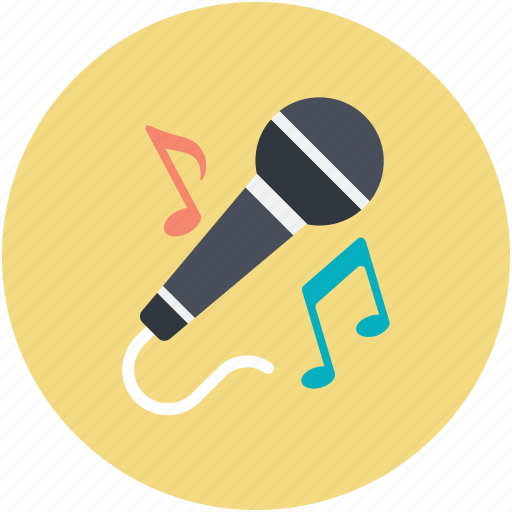 Mic, microphone, music notes, singing, speak icon - Download on Iconfinder