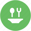 cutlery, dining, flatware, fork, plate, restaurant, spoon