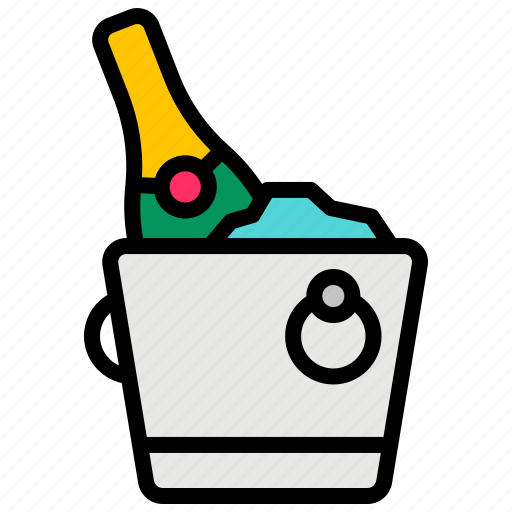 Champagne, bucket, bottle, celebration, ice icon - Download on Iconfinder