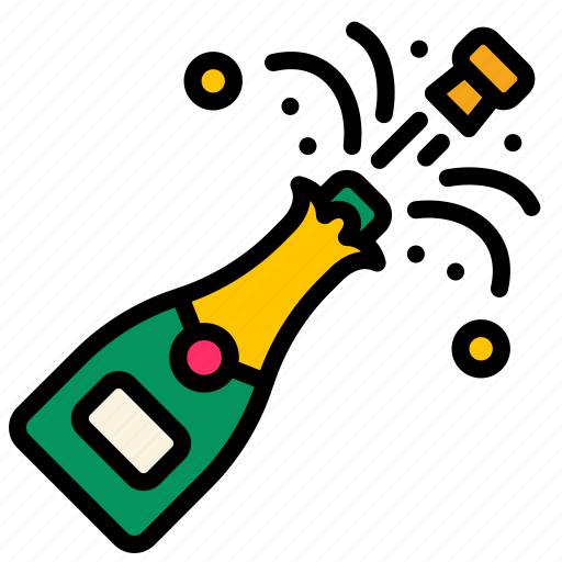 Champagne, spray, celebration, open, bottle icon - Download on Iconfinder
