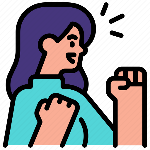 Success, gesture, celebration, happy, woman icon - Download on Iconfinder