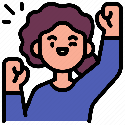 Success, woman, celebration, happy, victory icon - Download on Iconfinder