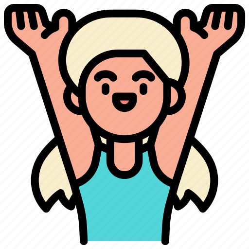 Victory, success, celebration, happy, woman icon - Download on Iconfinder