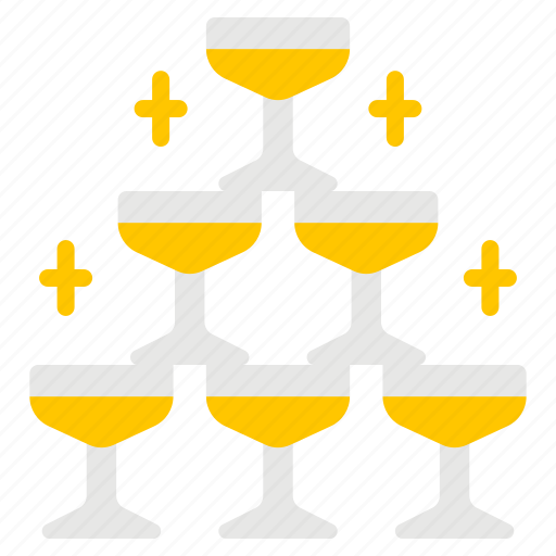 Champagne, tower, celebration, party, glass icon - Download on Iconfinder