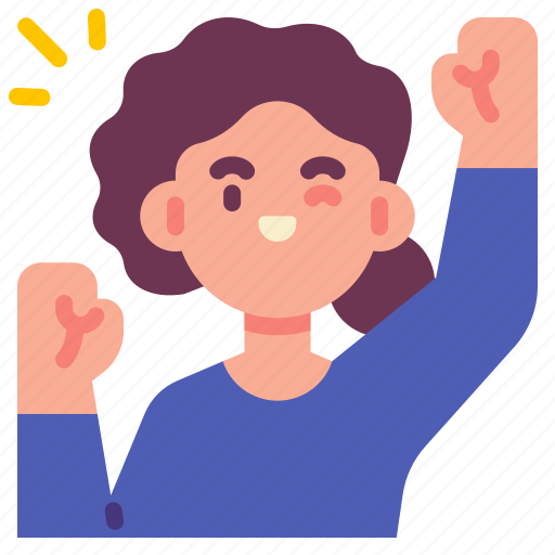Success, woman, celebration, happy, victory icon - Download on Iconfinder