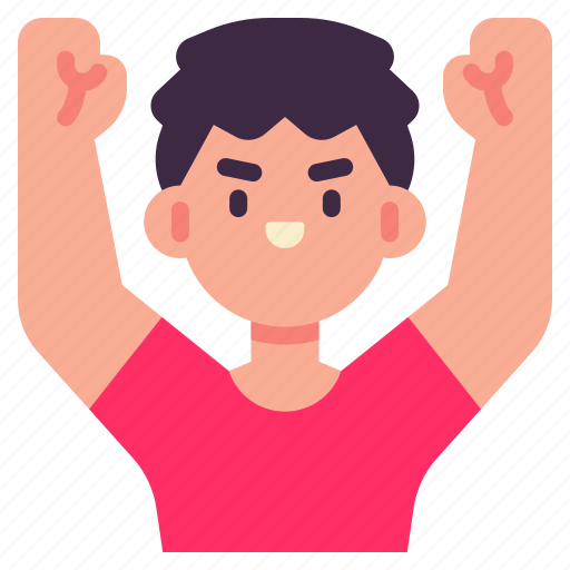 Victory, success, celebration, happy, man icon - Download on Iconfinder