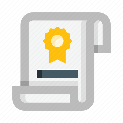 Certificate, diploma, roll, patent, document, paper, seal icon - Download on Iconfinder