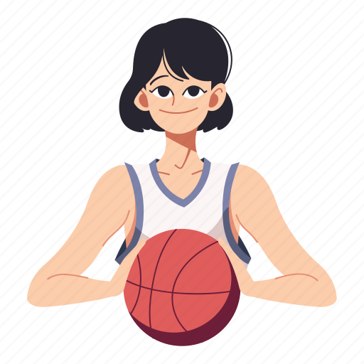 Sport, ball, basketball, player, cute, holding, person illustration - Download on Iconfinder