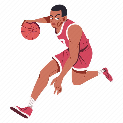 Basketball, sport, ball, game, man, athlete, player illustration - Download on Iconfinder