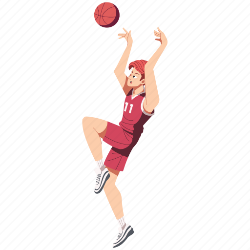 Basketball, game, ball, man, competition, jump, person illustration - Download on Iconfinder