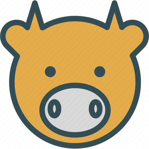 Animal, avatar, character, cow, meat, profile, smileface icon - Download on Iconfinder