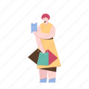 woman, person, shopping, character, builder, discount, black friday